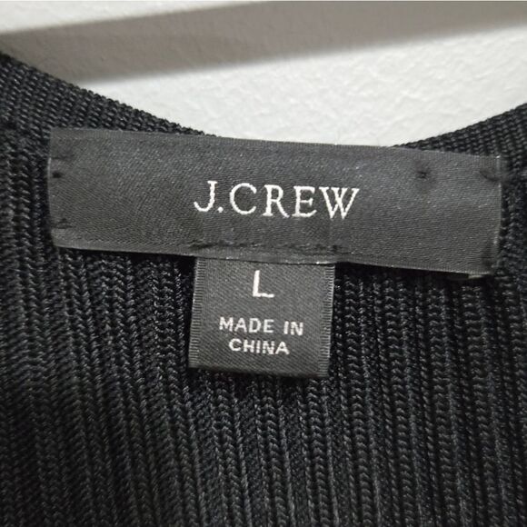 🐢 J. Crew Ribbed Black squareneck sweater-dress Size L stretchy! - Picture 7 of 16